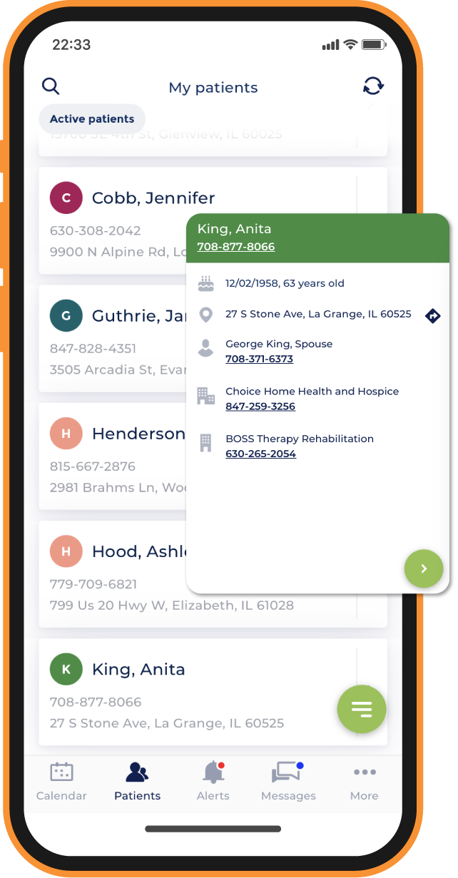 Screenshot of therapyBOSS 2 patients
