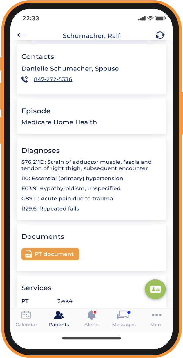 Screenshot of therapyBOSS 2 patient demographics