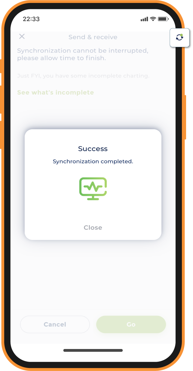 Screenshot of therapyBOSS 2 sync