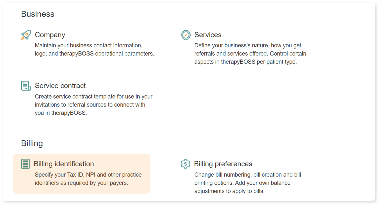 therapyBOSS screenshot